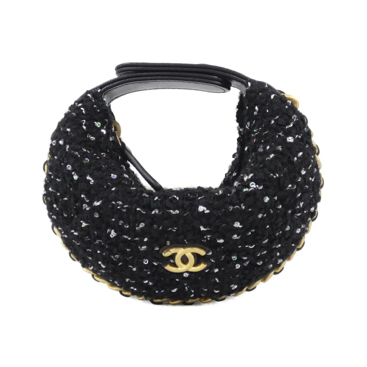 CHANEL AP4692 Pouch Tweed Black