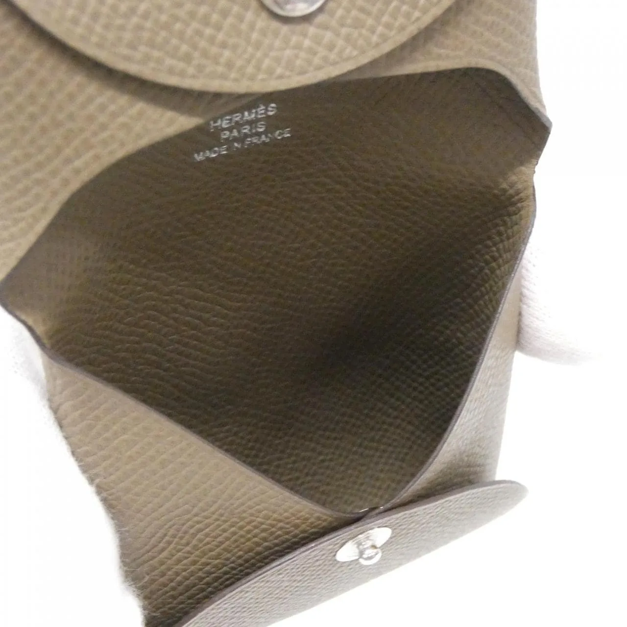 HERMES 041054CK Coin Case Epsom Etoupe Epsom 皮 中古品A - 縮圖 4