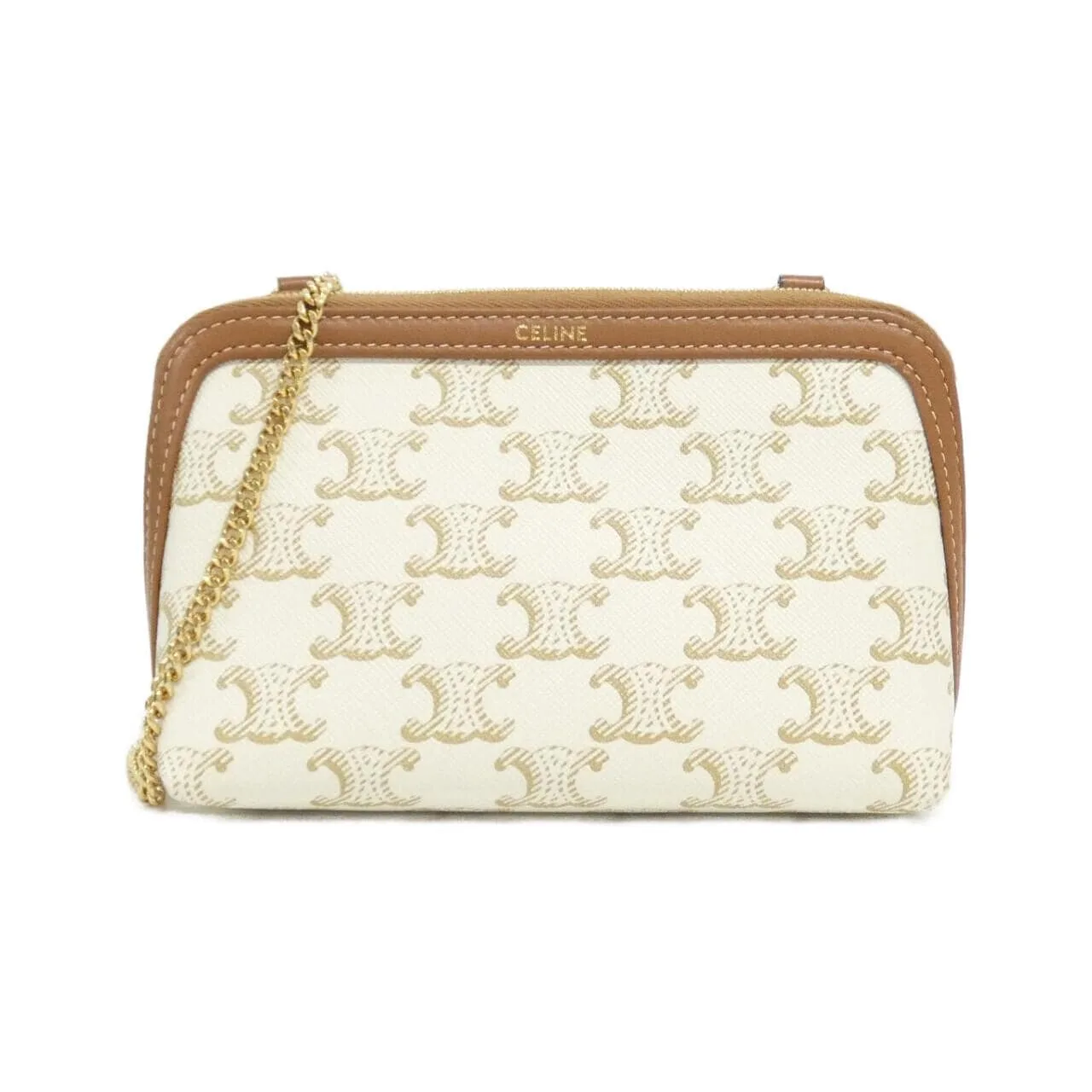 CELINE Triomphe 10E382CBX Shoulder Canvas Black