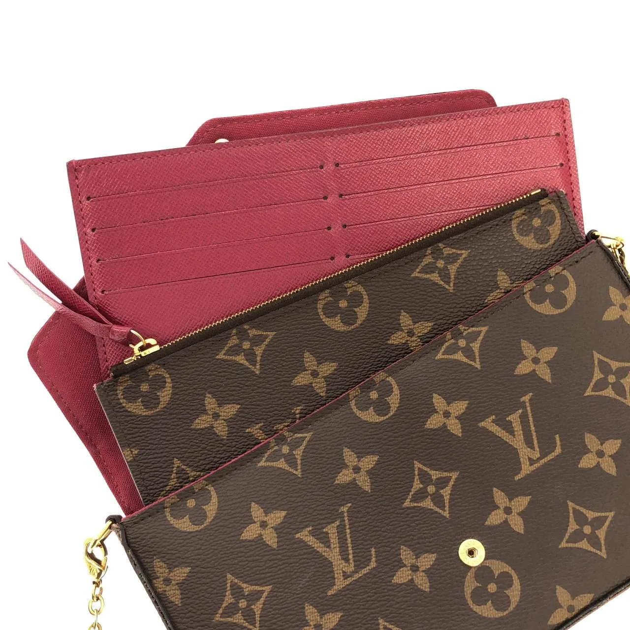 LOUIS VUITTON Pochette M61276 Shoulder Monogram 黑色 Monogram 中古品A - 縮圖 6