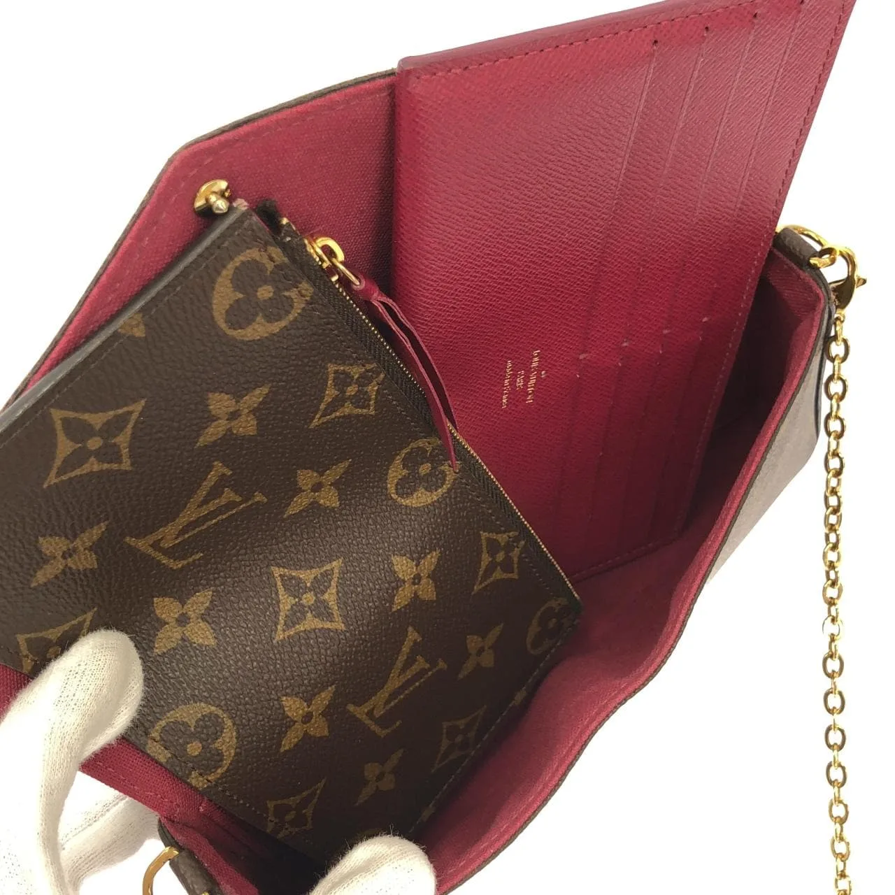 LOUIS VUITTON Pochette M61276 Shoulder Monogram 黑色 Monogram 中古品A - 縮圖 7