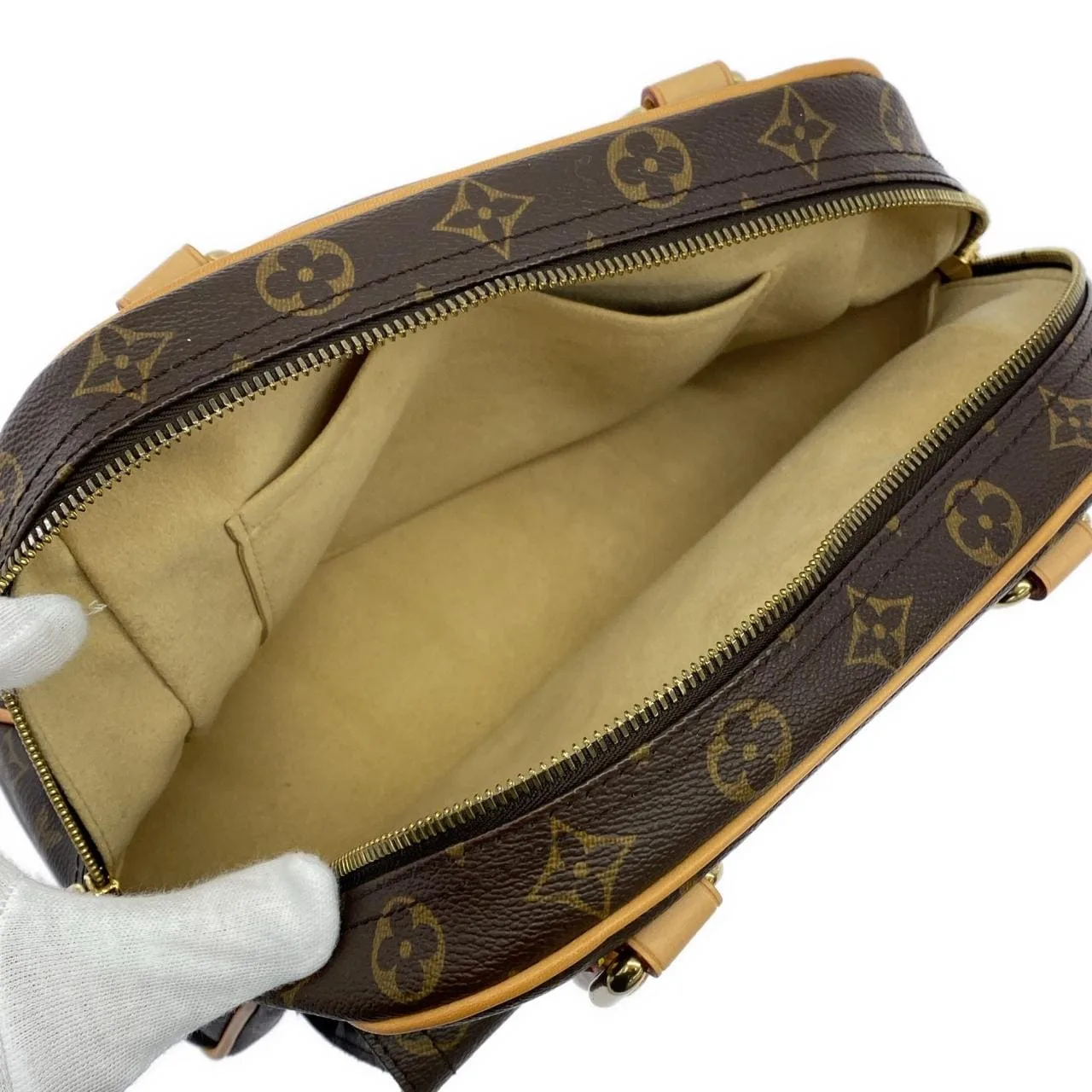 LOUIS VUITTON M40026 Handbag Monogram 黑色 Monogram 中古品A - 縮圖 8