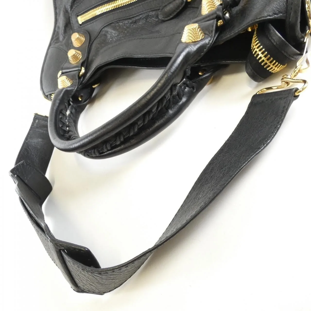 BALENCIAGA Le City 173084 D94JG Handbag Leather 黑色 皮革 中古品B - 縮圖 7