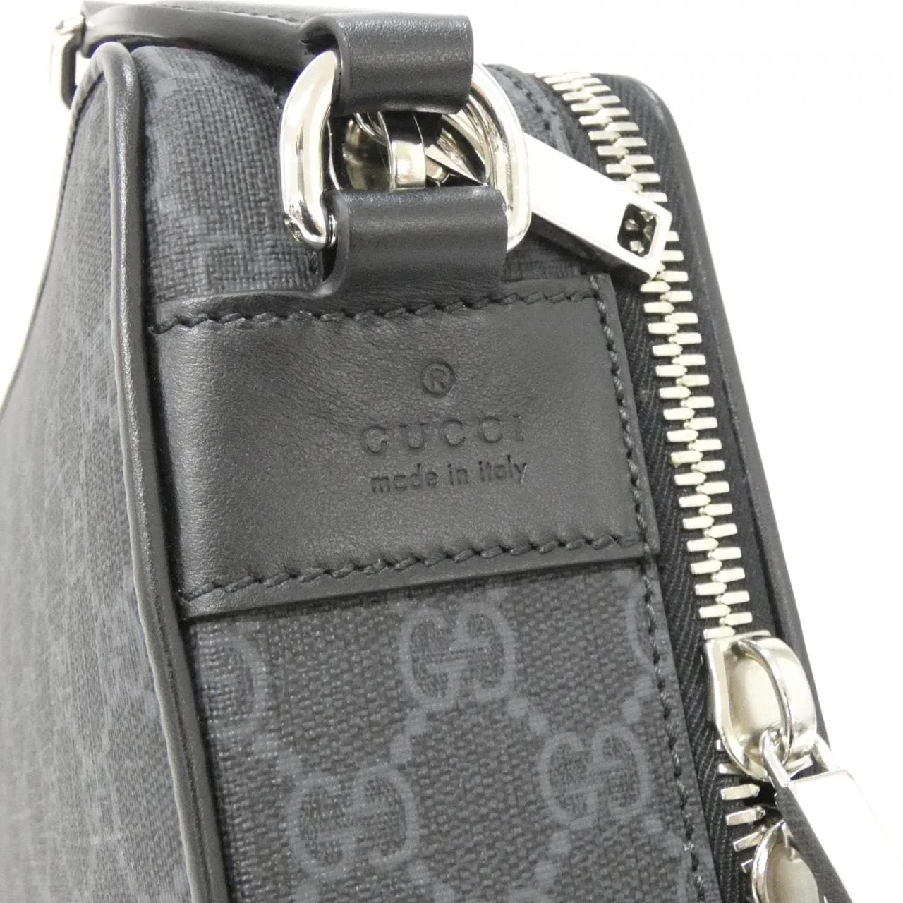 GUCCI 822072 FADJA Shoulder Canvas 黑色 帆布 中古品A - 縮圖 5