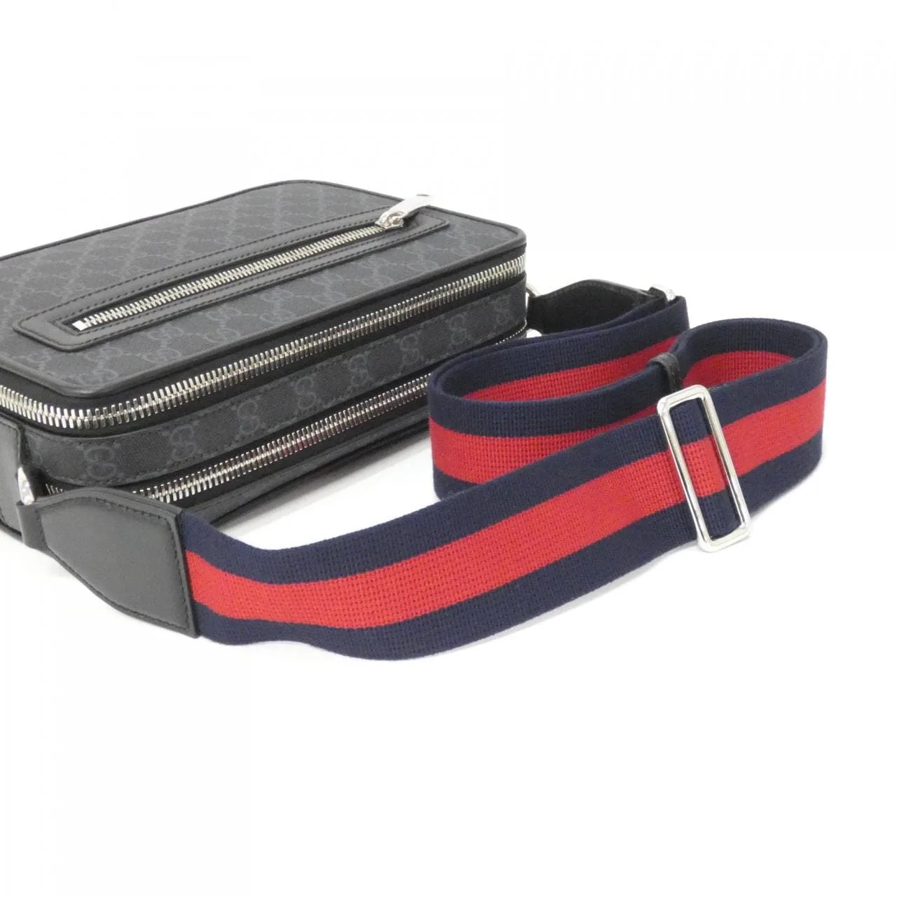 GUCCI 822072 FADJA Shoulder Canvas 黑色 帆布 中古品A - 縮圖 7