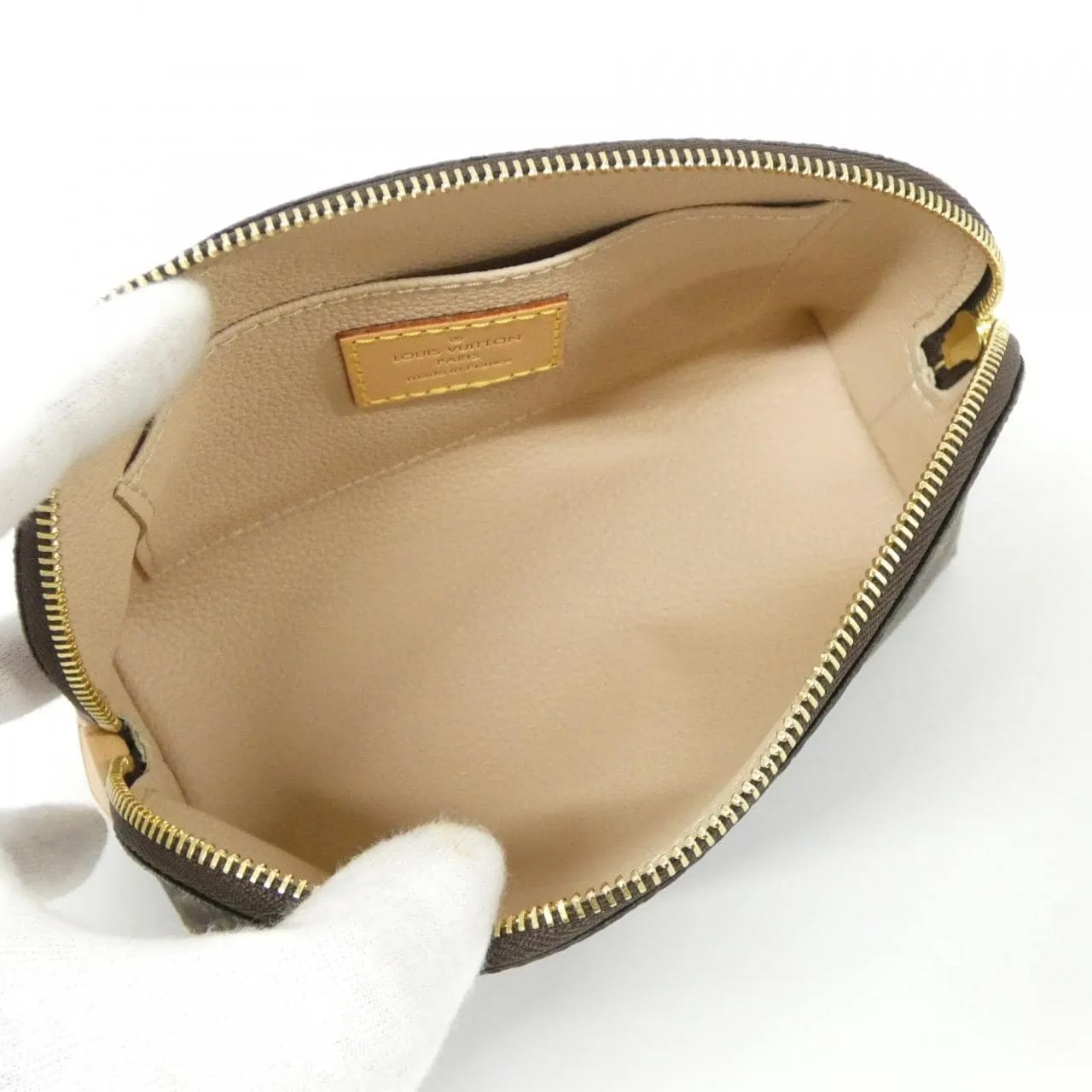 LOUIS VUITTON Pochette M47515 Pouch Monogram 黑色 Monogram 中古品A - 縮圖 4