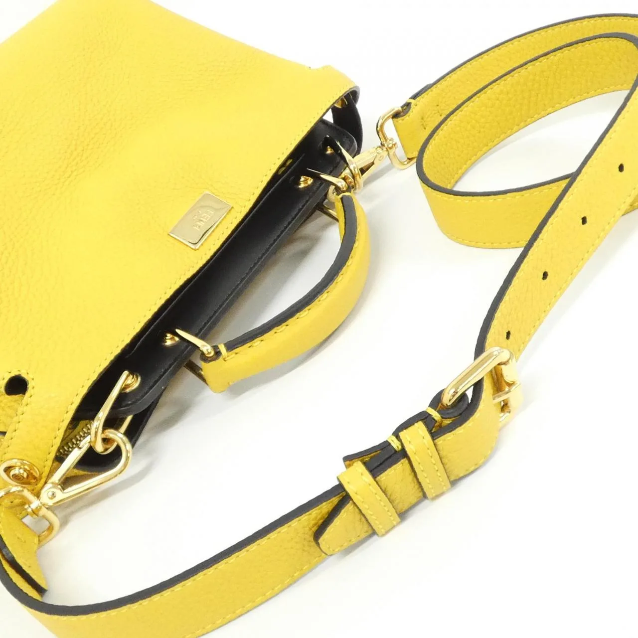 FENDI Peekaboo 7VA506 ADM7 Handbag Yellow Rank A - Thumbnail 7