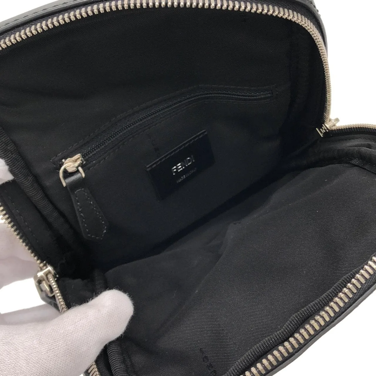 FENDI 7VZ033 A2FT Shoulder Nylon Black Nylon Rank A - Thumbnail 7