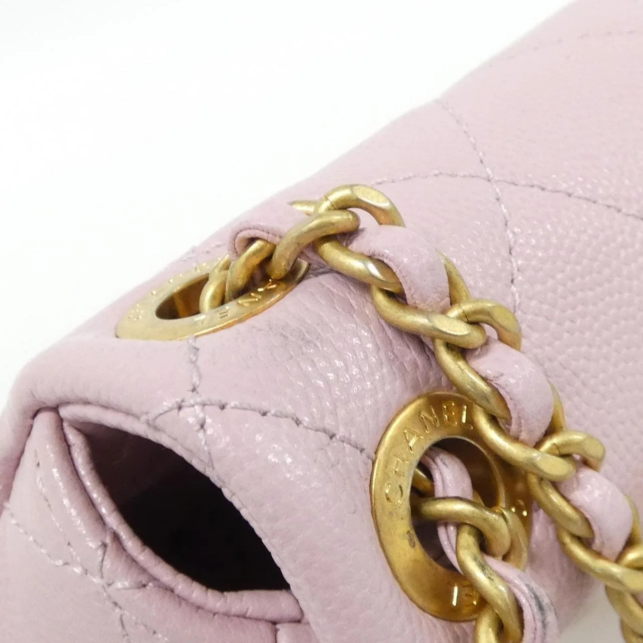 CHANEL Shoulder Grained Calfskin Pink Grained Calfskin Rank A - Thumbnail 6