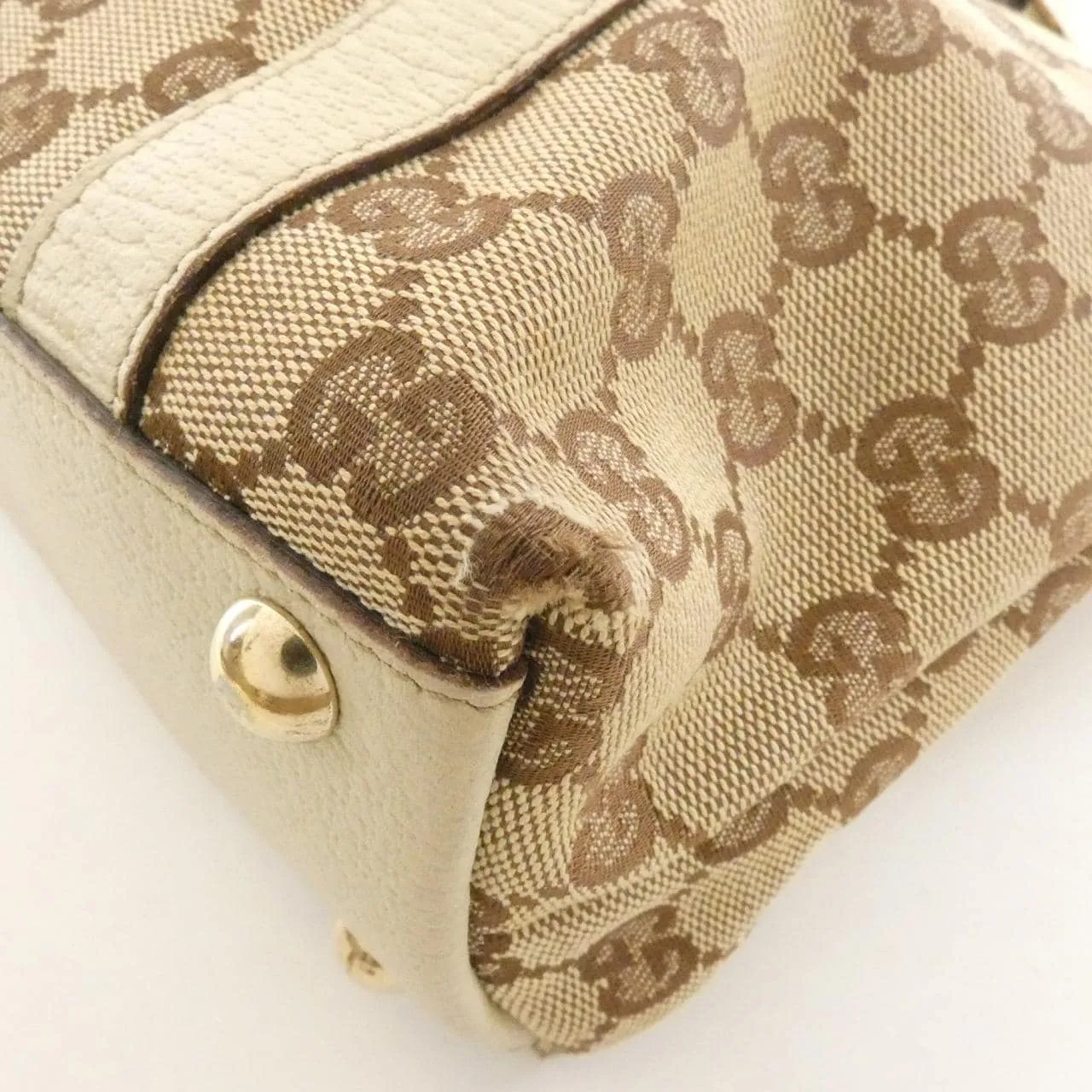 GUCCI 141471 Handbag Canvas Beige Canvas Rank B - Thumbnail 3