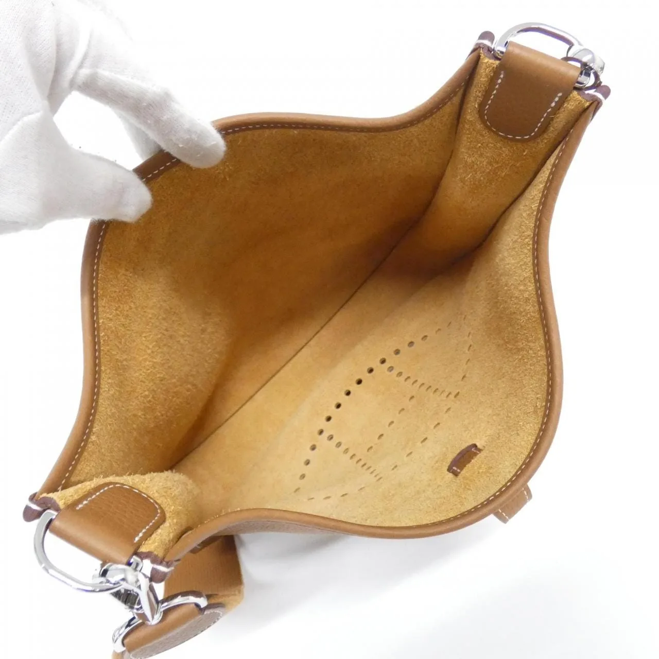 HERMES Evelyne 056277CK Shoulder Clemence 金色 Clemence 皮 中古品A - 縮圖 6