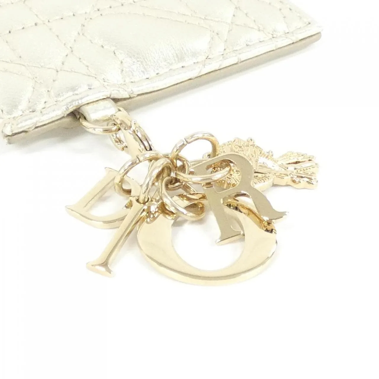 DIOR Card Case Lambskin Gold Lambskin Rank A - Thumbnail 4