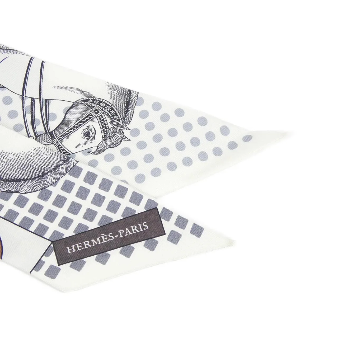 HERMES 064008S Scarf 黑色 中古品A - 縮圖 2