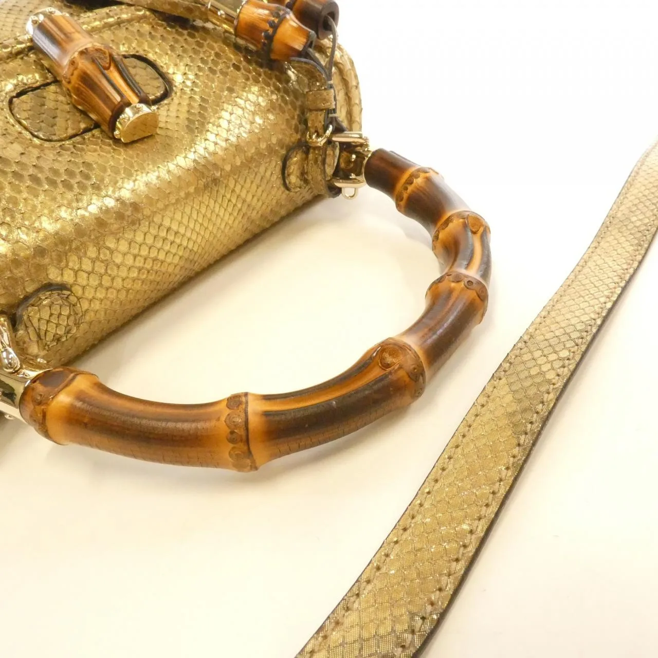 GUCCI 254884 Handbag Python Gold Python Rank A - Thumbnail 4