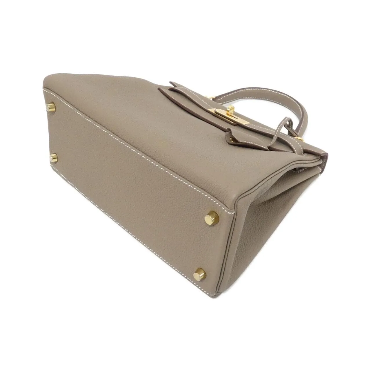 HERMES Kelly 027630CC Handbag Togo Etoupe Togo Leather Unused - Thumbnail 3