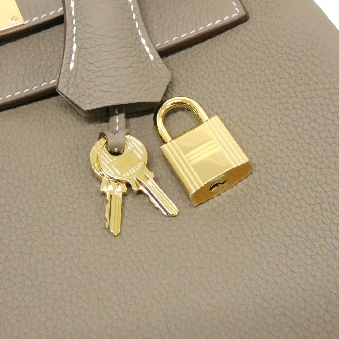 HERMES Kelly 027630CC Handbag Togo Etoupe Togo Leather Unused - Thumbnail 4