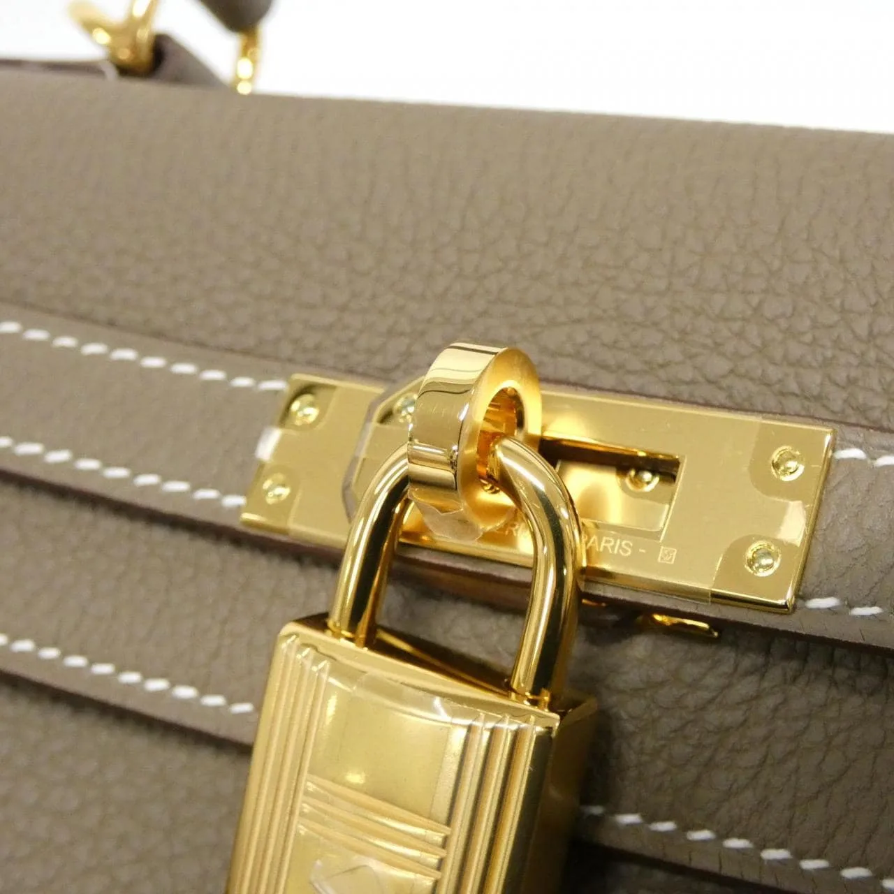 HERMES Kelly 044624CC Handbag Togo Etoupe Togo Leather Rank A - Thumbnail 5