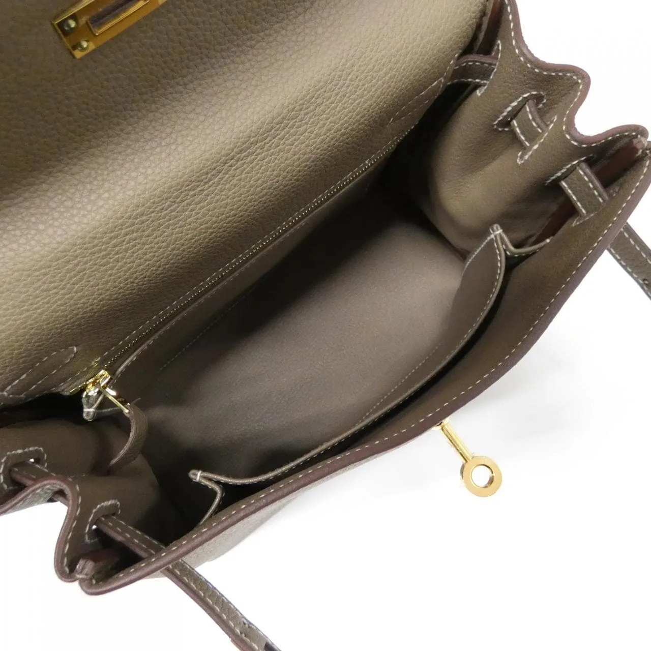 HERMES Kelly 044624CC Handbag Togo Etoupe Togo Leather Rank A - Thumbnail 7