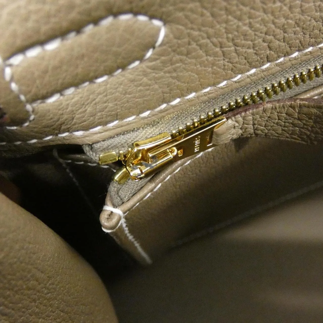 HERMES Kelly 044624CC Handbag Togo Etoupe Togo Leather Rank A - Thumbnail 8