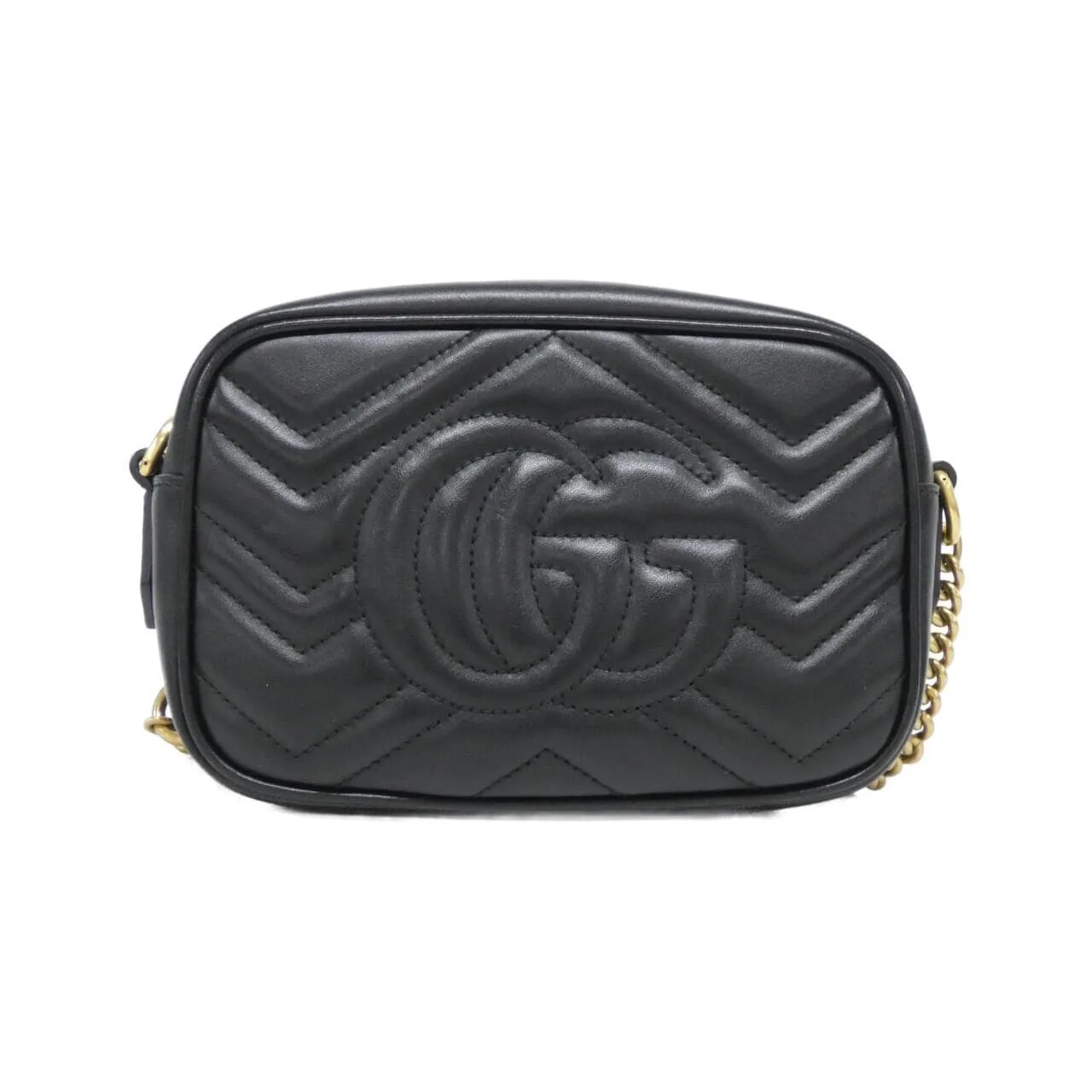 GUCCI GG Marmont 448065 DTD1T Shoulder Leather 黑色 皮革 中古品A - 縮圖 2