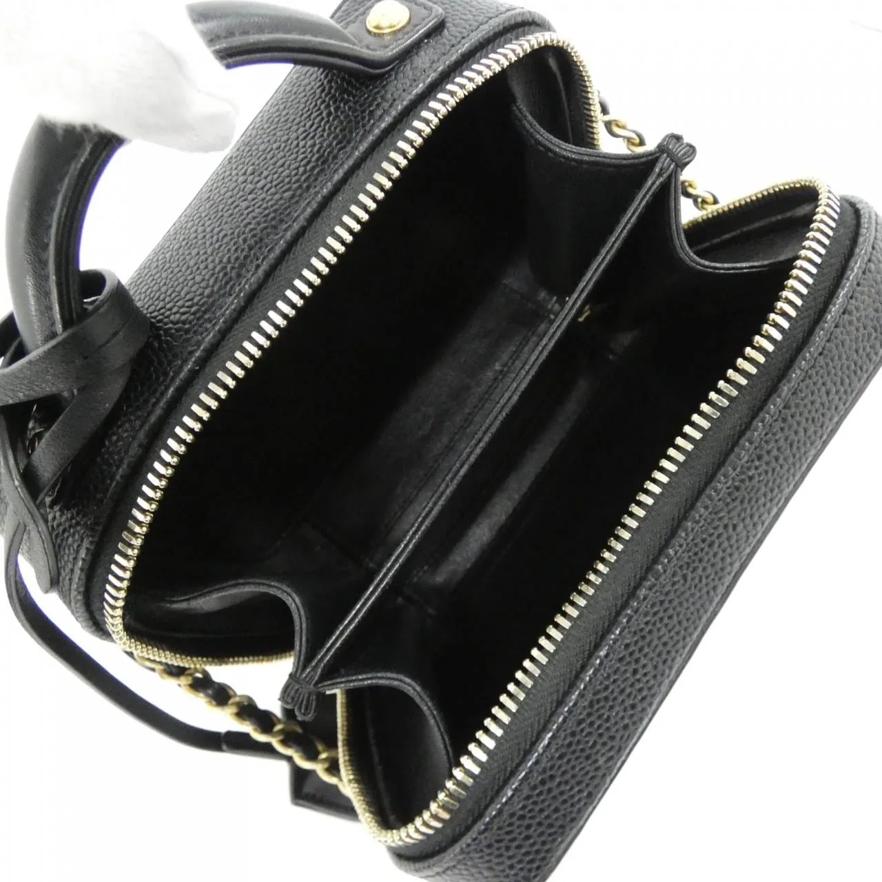 CHANEL 93342 Shoulder Grained Calfskin Black Grained Calfskin - Thumbnail 8