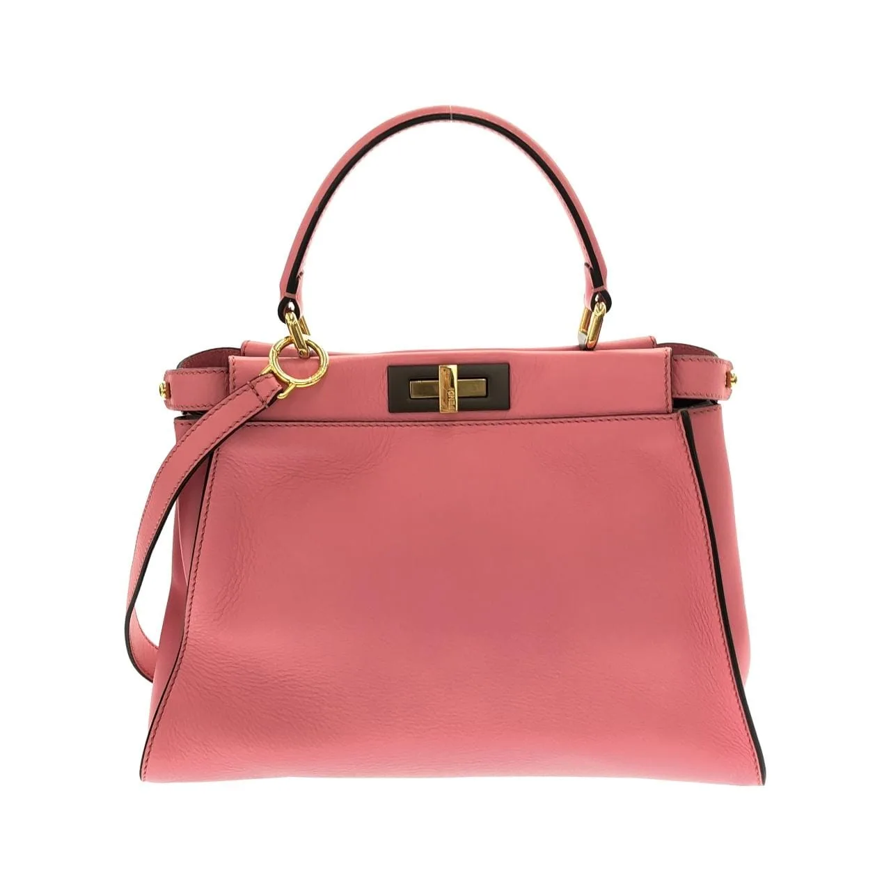 FENDI Peekaboo 8BN290 3ZM Handbag Gold