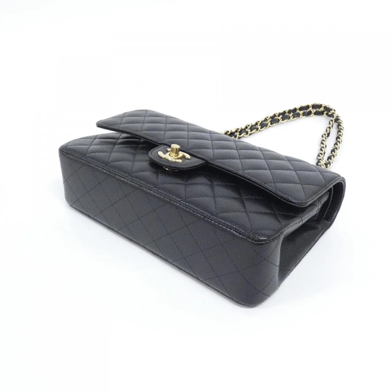 CHANEL Matelasse 1112 Shoulder Grained Calfskin Black Grained Calfskin Rank A - Thumbnail 3