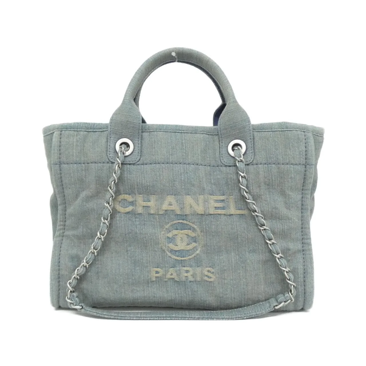 CHANEL Deauville AS3257 Handbag Denim Blue