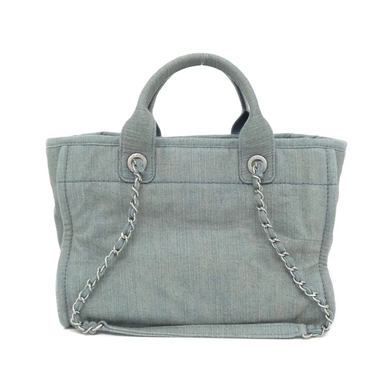 CHANEL Deauville AS3257 Handbag Denim Blue Denim - Thumbnail 2