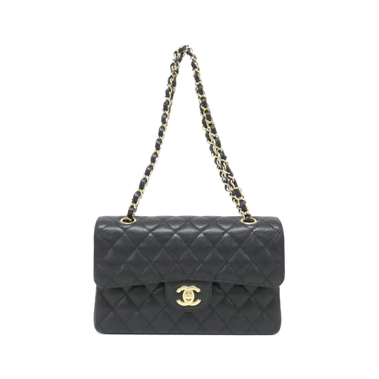 CHANEL Matelasse 1113 Shoulder Grained Calfskin Black