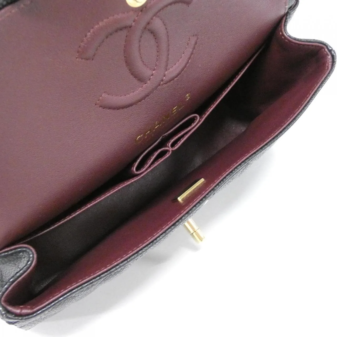 CHANEL Matelasse 1113 Shoulder Grained Calfskin 黑色 荔枝紋牛皮 中古品A - 縮圖 6