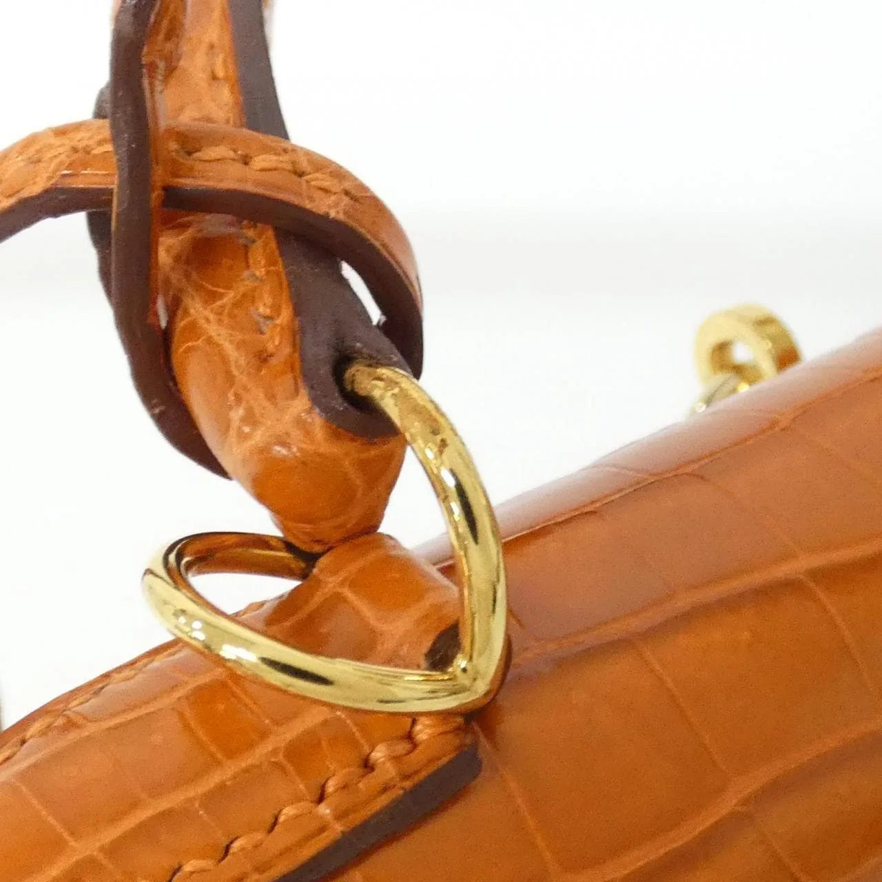 HERMES Kelly 035942CC Handbag 橙色 中古品A - 縮圖 5