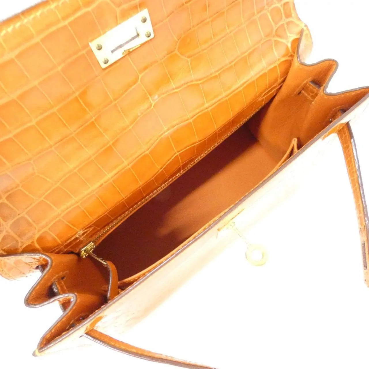 HERMES Kelly 035942CC Handbag 橙色 中古品A - 縮圖 7
