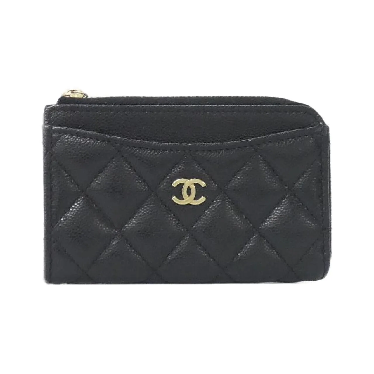 CHANEL Timeless Classic AP3179 Card Case Grained Calfskin Black