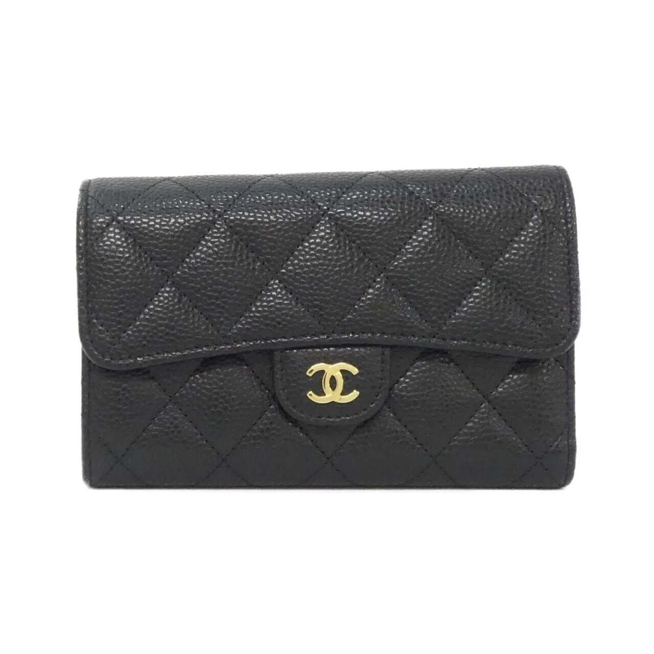 CHANEL Timeless Classic AP0232 Wallet Grained Calfskin Black