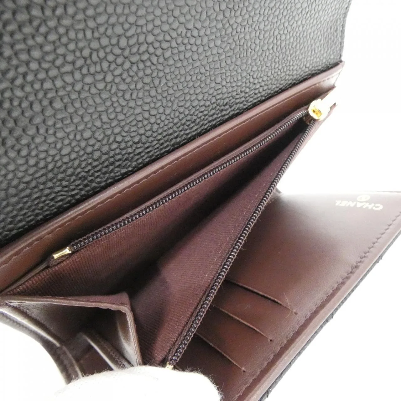 CHANEL Timeless Classic AP0232 Wallet Grained Calfskin 黑色 荔枝紋牛皮 中古品A - 縮圖 5