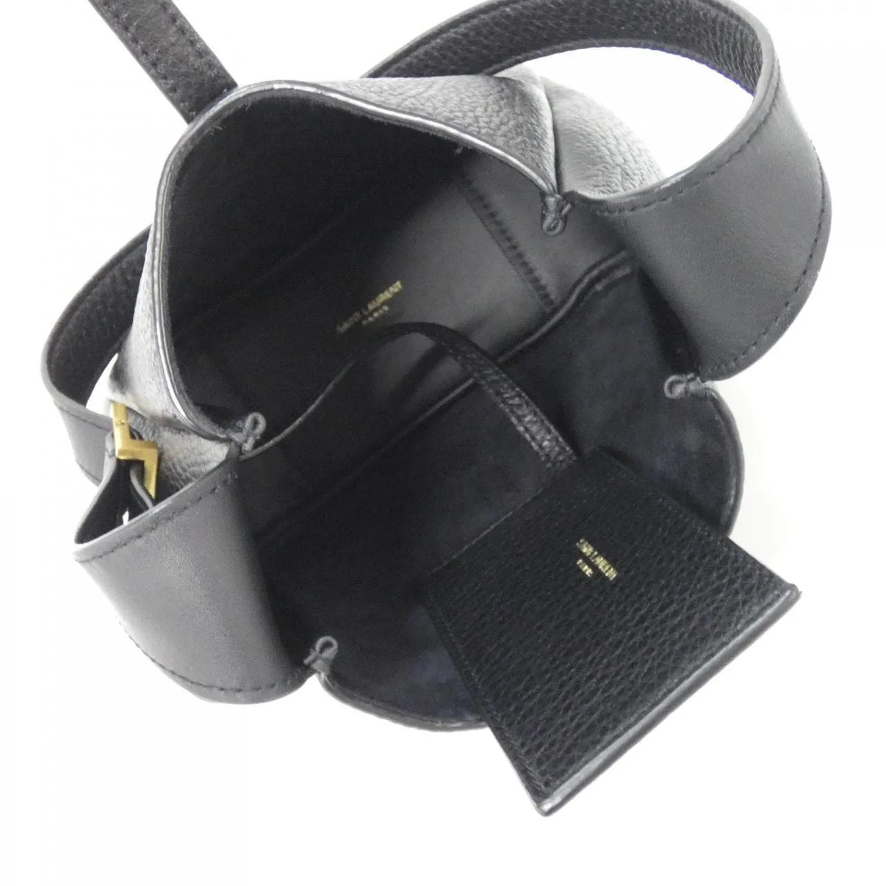 SAINT LAURENT 809461 AADUU Handbag Leather 黑色 皮革 中古品A - 縮圖 6