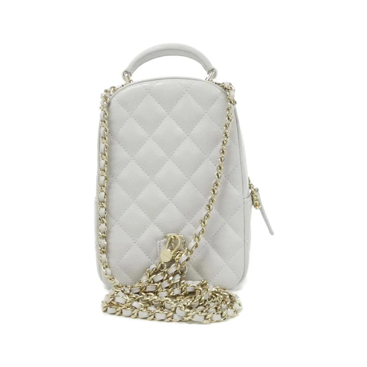 CHANEL Timeless Classic AP3753 Backpack Grained Calfskin 灰色 荔枝紋牛皮 中古品A - 縮圖 2