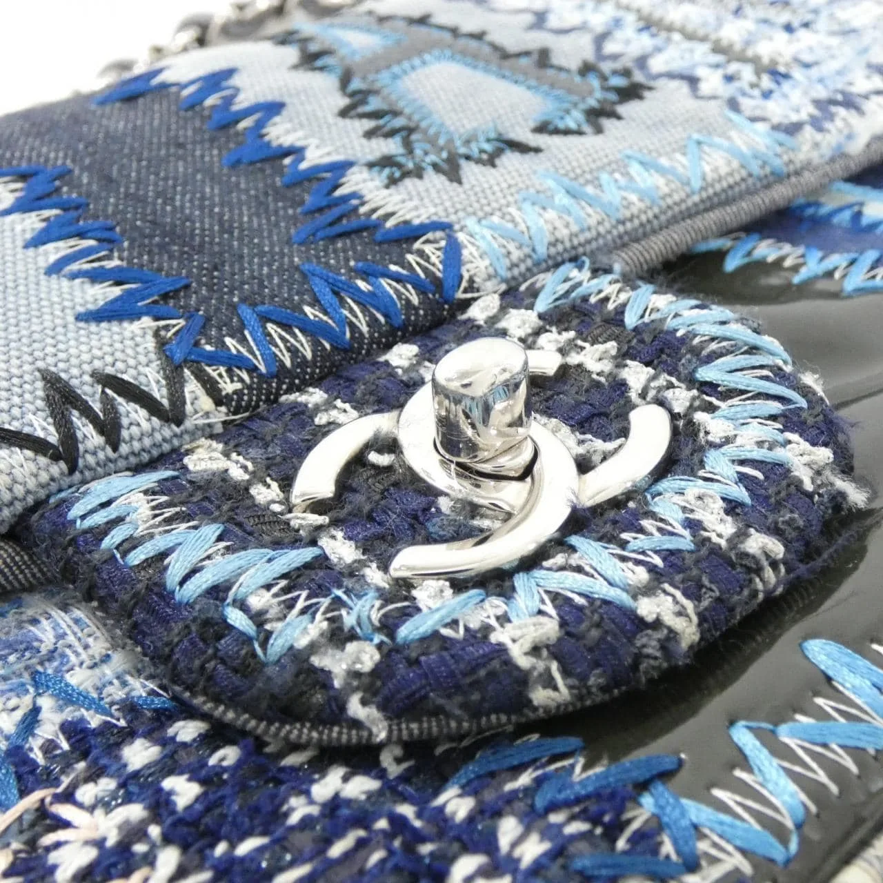 CHANEL 65468 Shoulder Patent Leather Blue Patent Leather Rank A - Thumbnail 4