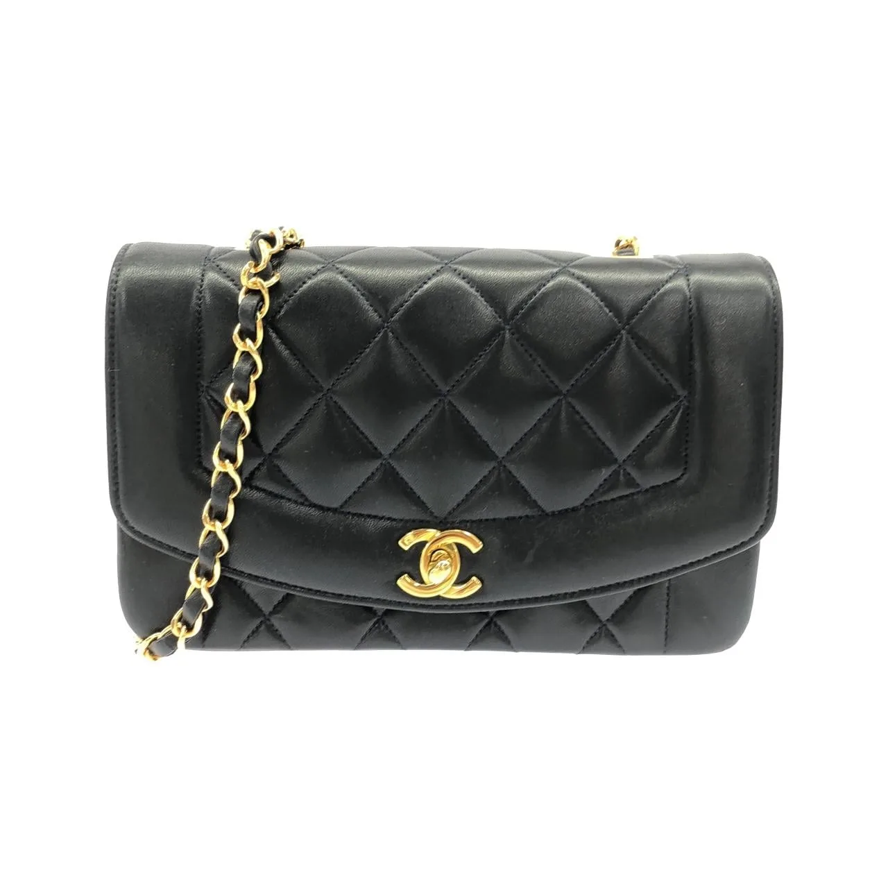 CHANEL 01164 Shoulder Lambskin Navy