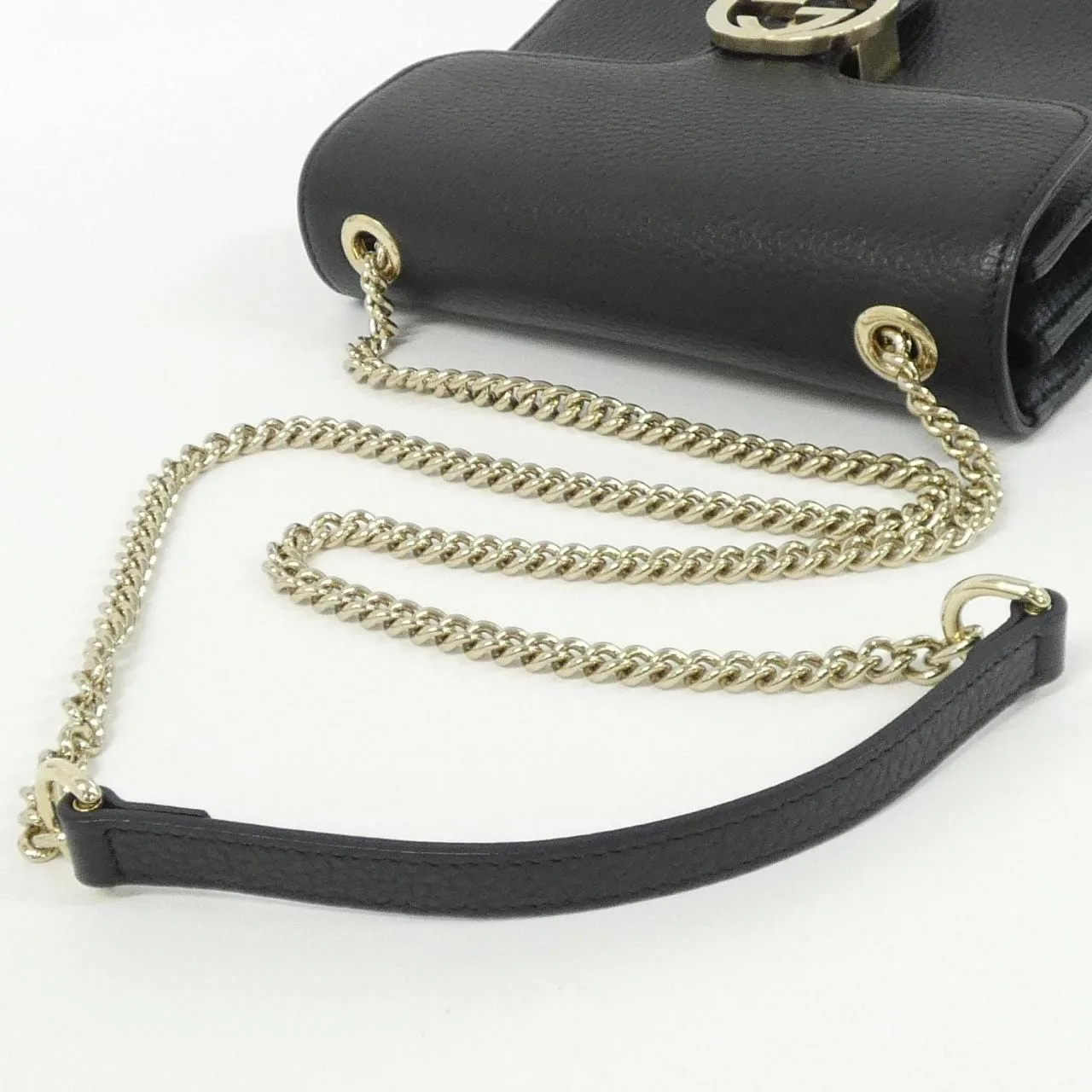 GUCCI 510304 CAO0G Shoulder Leather Black Leather Rank A - Thumbnail 7