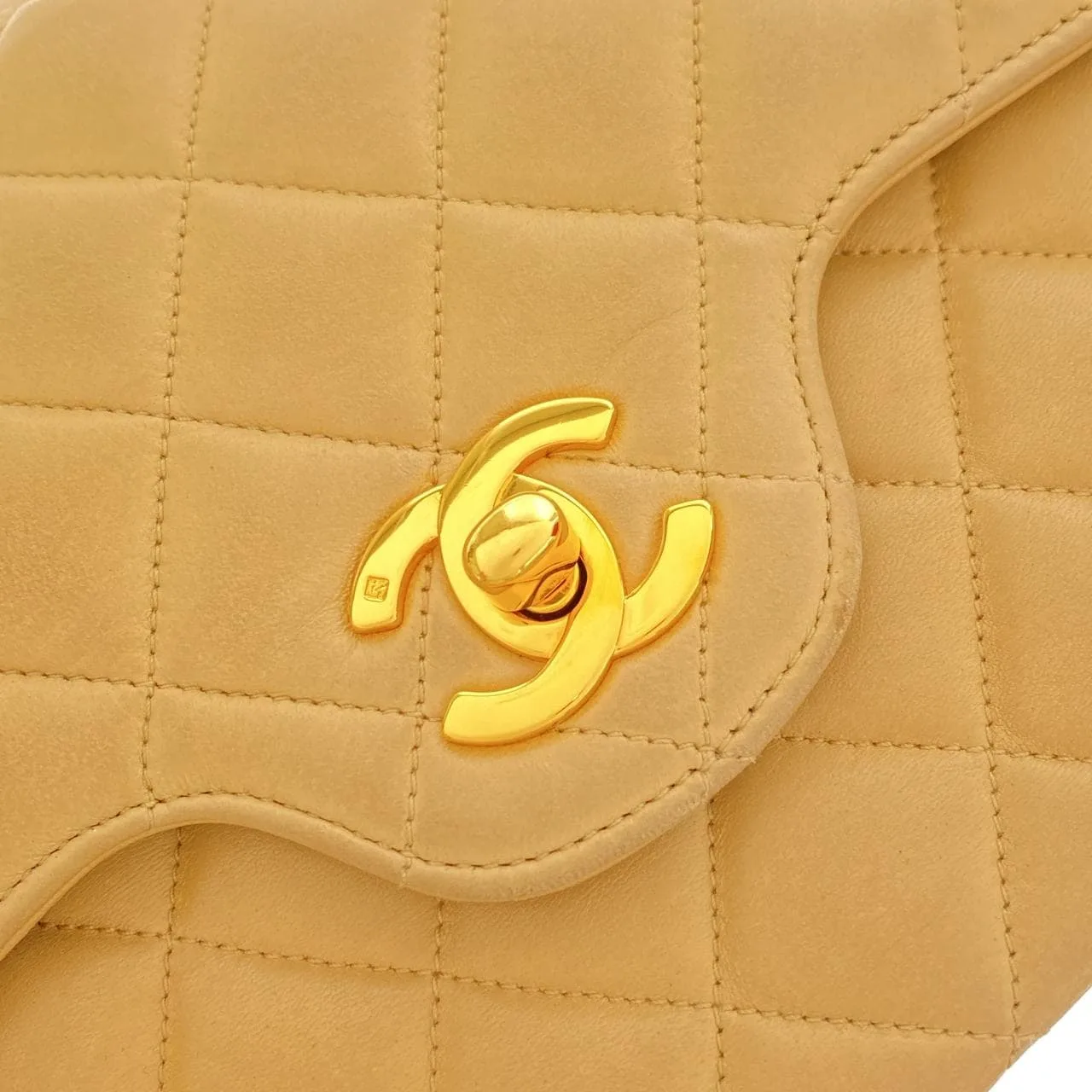 CHANEL Shoulder Lambskin Beige Lambskin Rank B - Thumbnail 4
