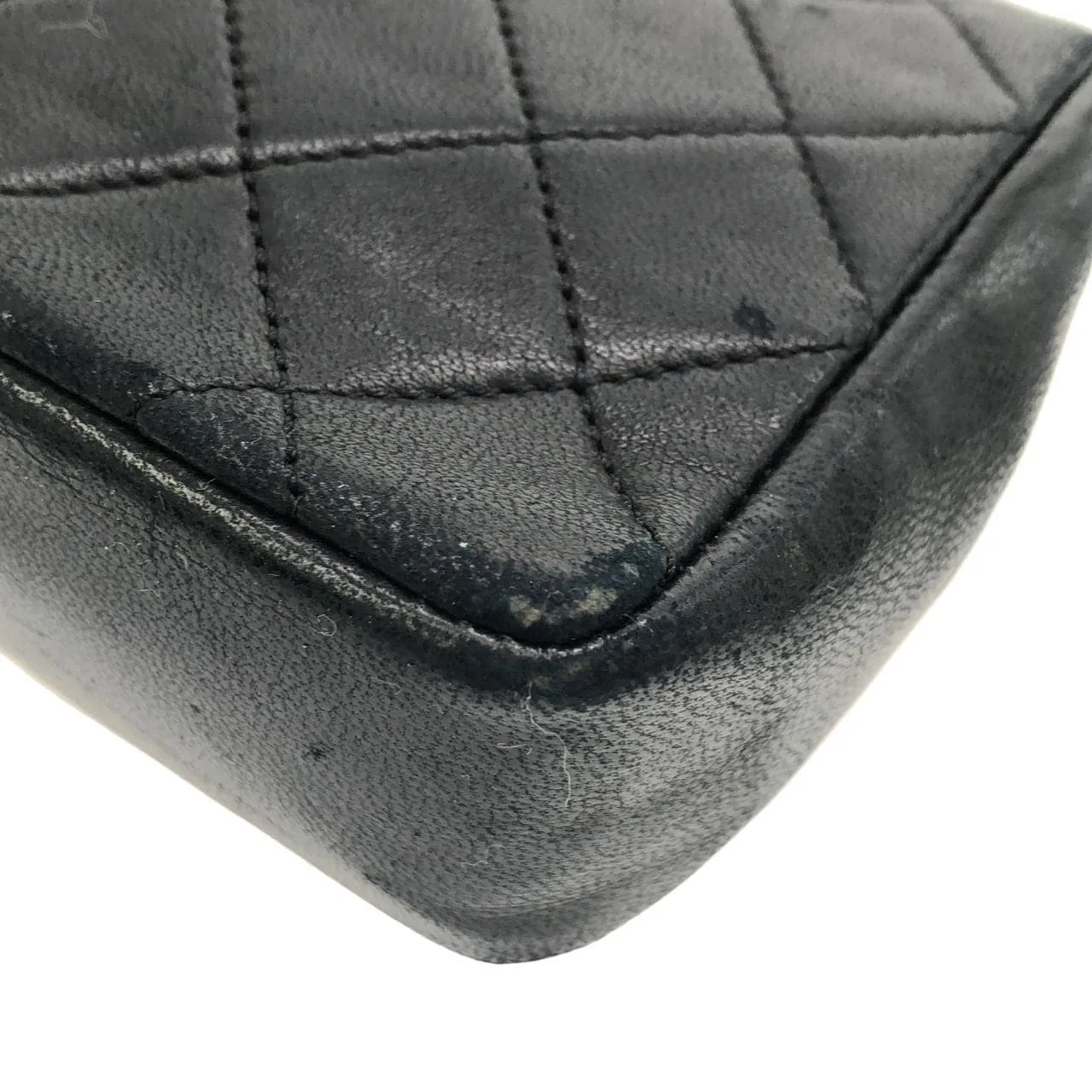 CHANEL Shoulder Lambskin Black Lambskin Rank B - Thumbnail 3