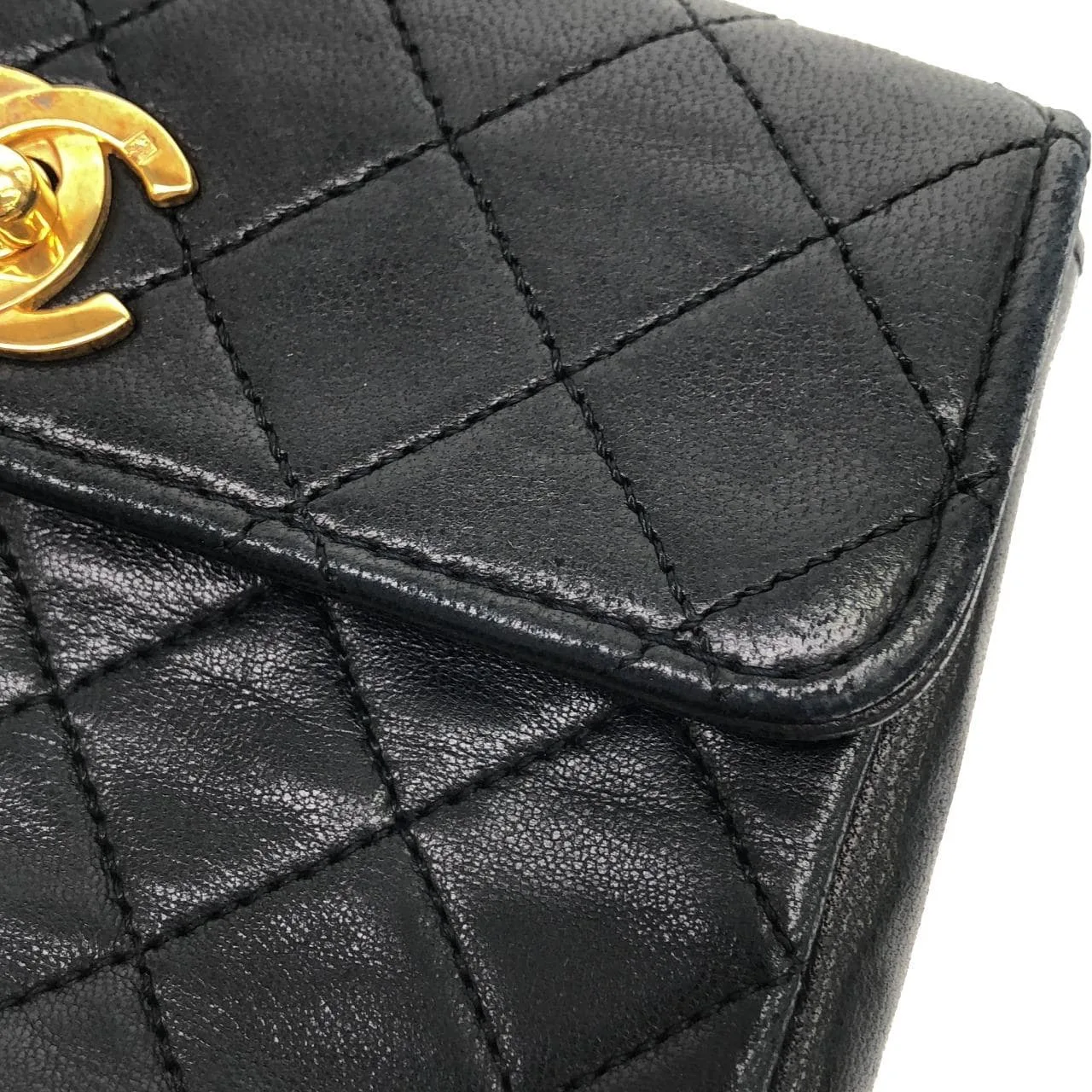 CHANEL Shoulder Lambskin Black Lambskin Rank B - Thumbnail 4