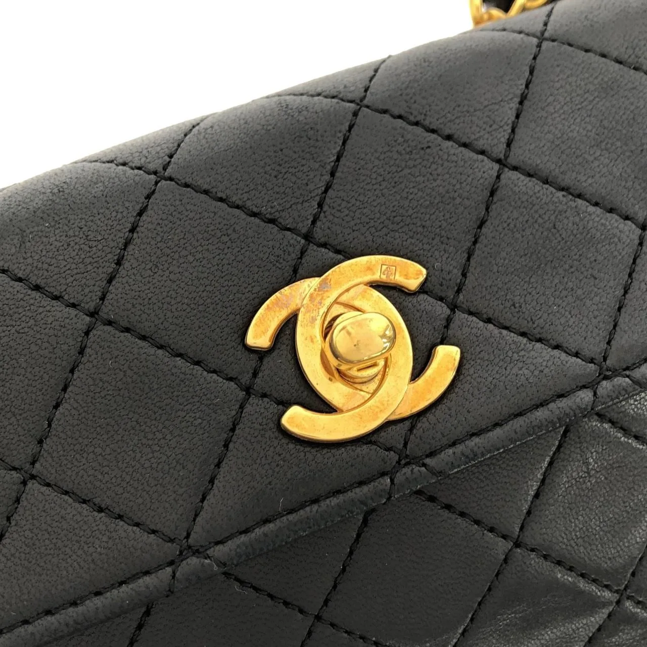 CHANEL Shoulder Lambskin Black Lambskin Rank B - Thumbnail 5