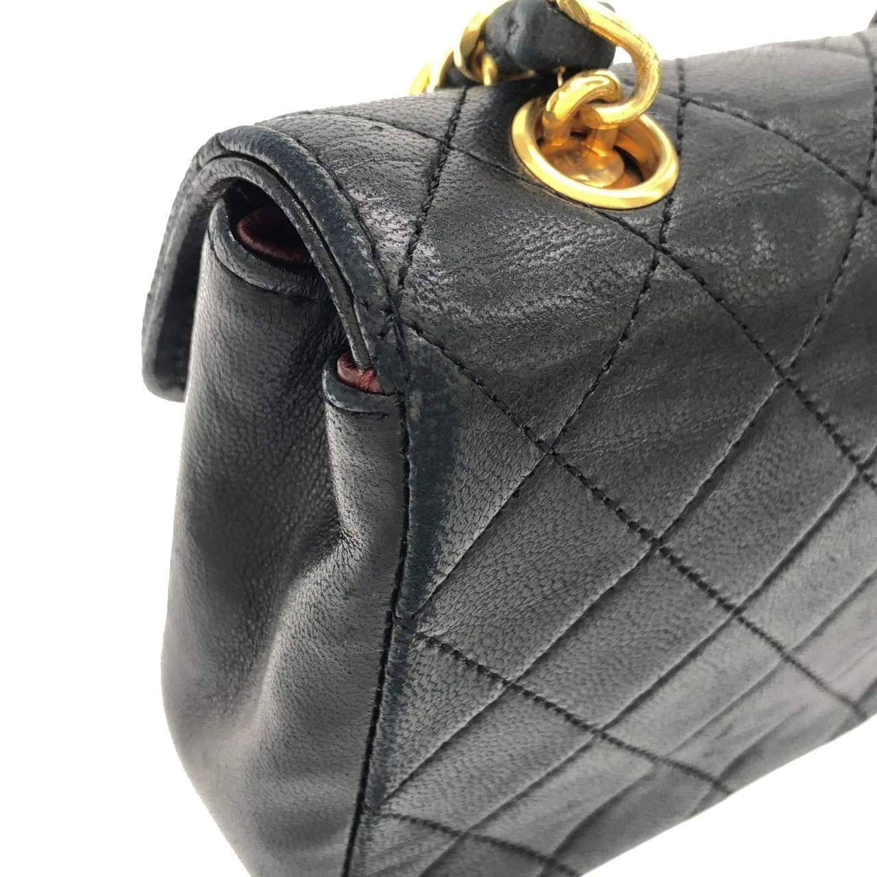 CHANEL Shoulder Lambskin Black Lambskin Rank B - Thumbnail 6