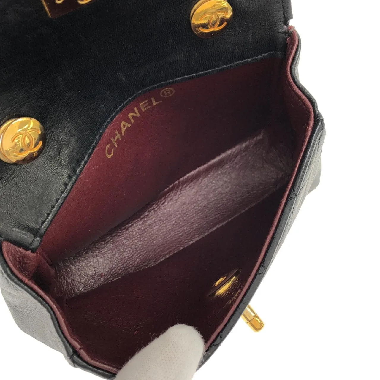 CHANEL Shoulder Lambskin Black Lambskin Rank B - Thumbnail 9