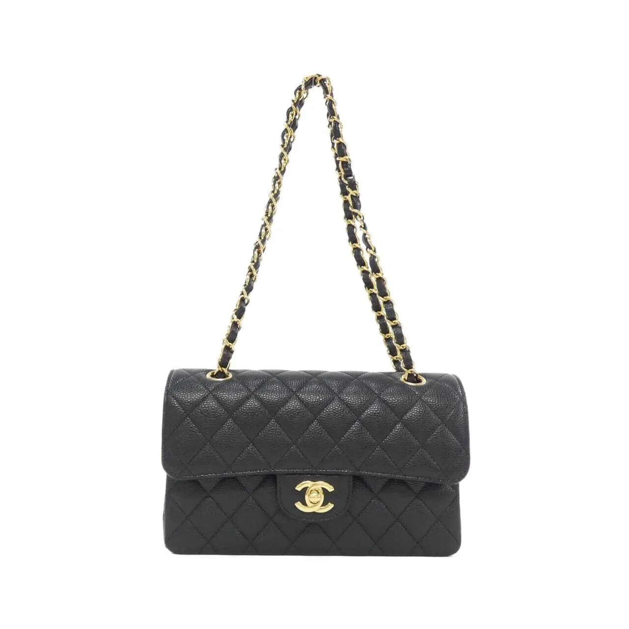 CHANEL Matelasse 1113 Shoulder Grained Calfskin Black