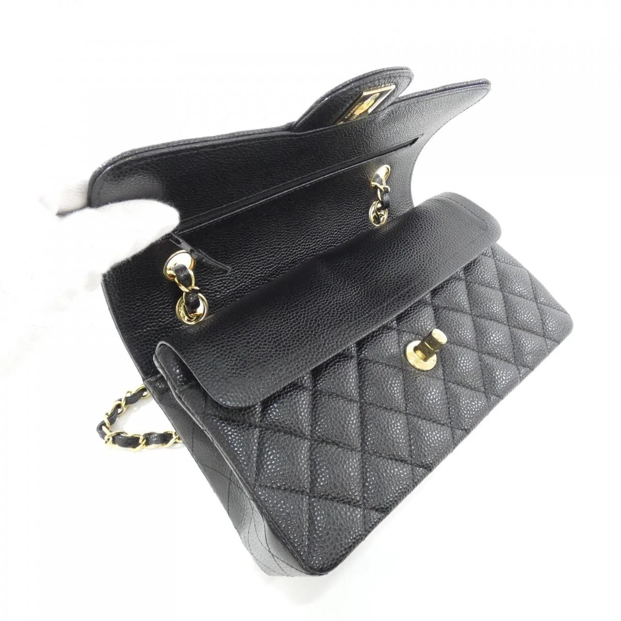 CHANEL Matelasse 1113 Shoulder Grained Calfskin Black Grained Calfskin Rank A - Thumbnail 5