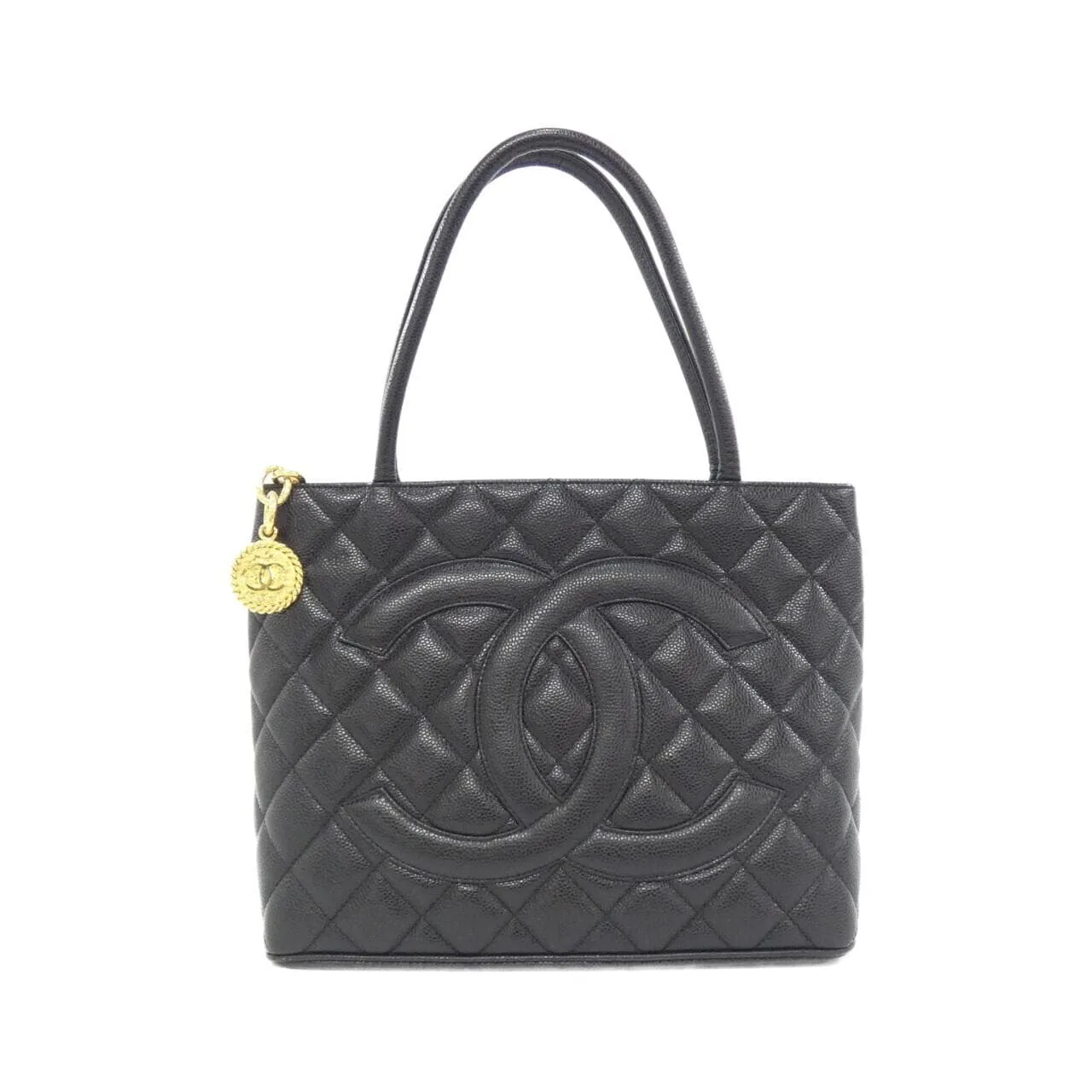 CHANEL Matelasse 1804 Handbag Grained Calfskin Black